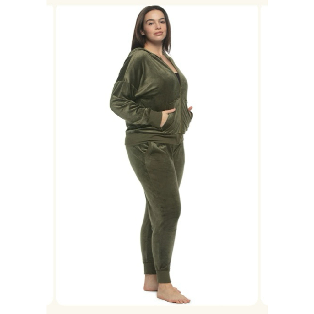 Women's Felina Olive Green Velour Track Suit Plus Size XL. New no tags